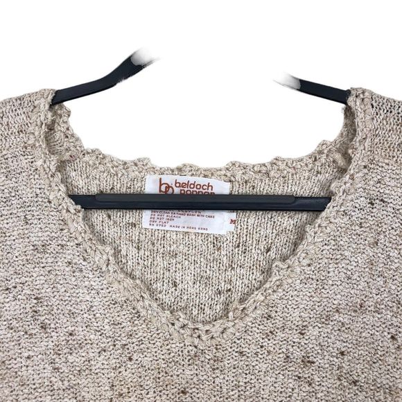 Vintage 90s Silk/Wool Blend Sweater, Scalloped Neck, Puffy Sleeves, Grandma, M - Picture 2 of 8